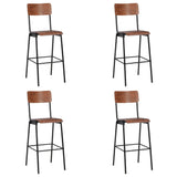 Bar Stools 4 pcs Solid Plywood Steel