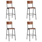 Bar Stools 4 pcs Solid Plywood Steel