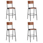 Bar Stools 4 pcs Solid Plywood Steel