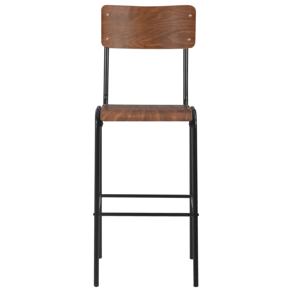 Bar Stools 4 pcs Solid Plywood Steel