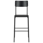 Bar Stools 6 pcs Black Solid Plywood Steel
