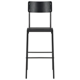 Bar Stools 6 pcs Black Solid Plywood Steel - Side View