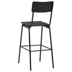 Bar Stools 6 pcs Black Solid Plywood Steel