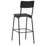 Bar Stools 6 pcs Black Solid Plywood Steel - 45-Degree Angle