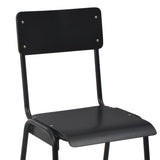 Bar Stools 6 pcs Black Solid Plywood Steel