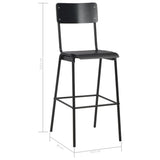 Bar Stools 6 pcs Black Solid Plywood Steel - Low Angle
