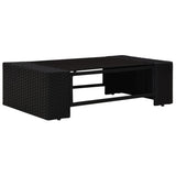 4 Piece Garden Lounge Set Poly Rattan Black