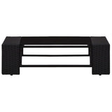 4 Piece Garden Lounge Set Poly Rattan Black