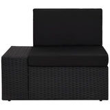 4 Piece Garden Lounge Set Poly Rattan Black
