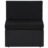 4 Piece Garden Lounge Set Poly Rattan Black