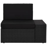 4 Piece Garden Lounge Set Poly Rattan Black - Close-Up Angle