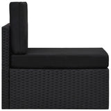 4 Piece Garden Lounge Set Poly Rattan Black
