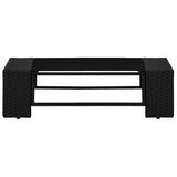 9 Piece Garden Lounge Set Poly Rattan Black