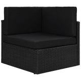 9 Piece Garden Lounge Set Poly Rattan Black