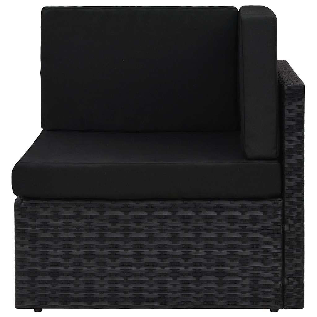 9 Piece Garden Lounge Set Poly Rattan Black
