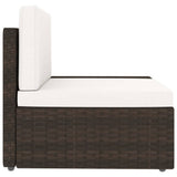 4 Piece Garden Lounge Set Poly Rattan Brown