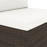 7 Piece Garden Lounge Set Poly Rattan Brown - Extra Image