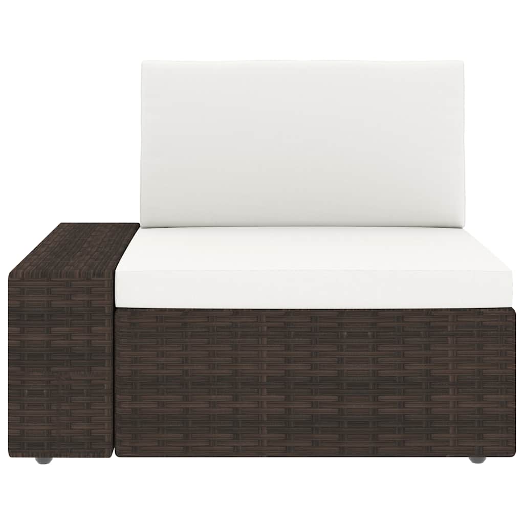 4 Piece Garden Lounge Set Poly Rattan Brown