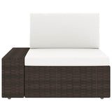 4 Piece Garden Lounge Set Poly Rattan Brown