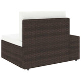 4 Piece Garden Lounge Set Poly Rattan Brown