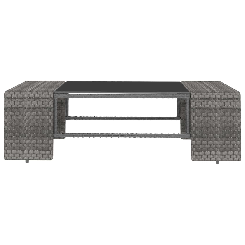 4 Piece Garden Lounge Set Poly Rattan Grey