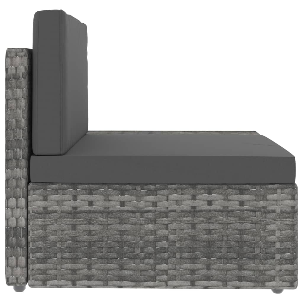 4 Piece Garden Lounge Set Poly Rattan Grey