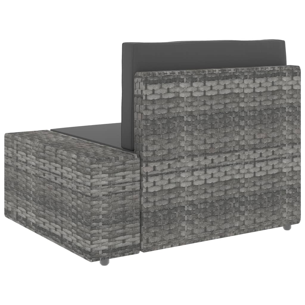 4 Piece Garden Lounge Set Poly Rattan Grey