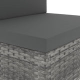 4 Piece Garden Lounge Set Poly Rattan Grey - Extra Image