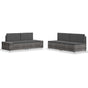 4 Piece Garden Lounge Set Poly Rattan Grey