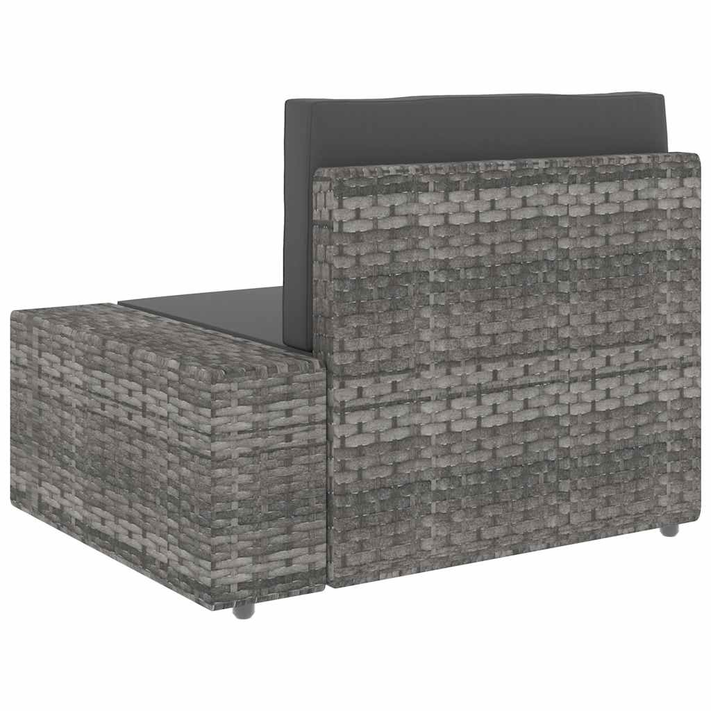 4 Piece Garden Lounge Set Poly Rattan Grey