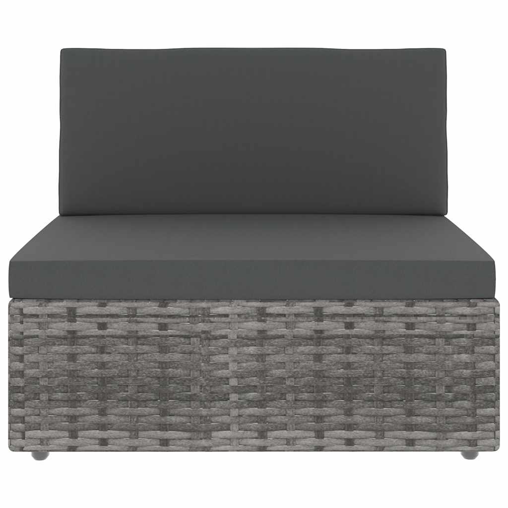 4 Piece Garden Lounge Set Poly Rattan Grey