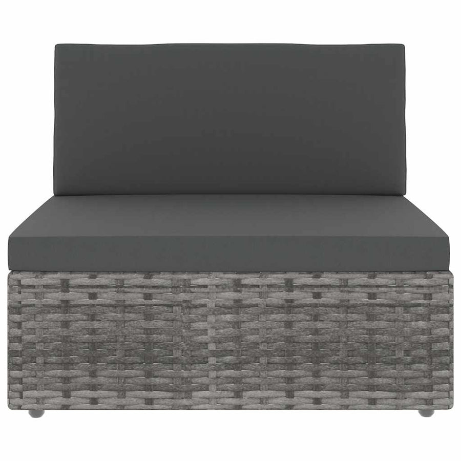 4 Piece Garden Lounge Set Poly Rattan Grey