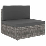 4 Piece Garden Lounge Set Poly Rattan Grey