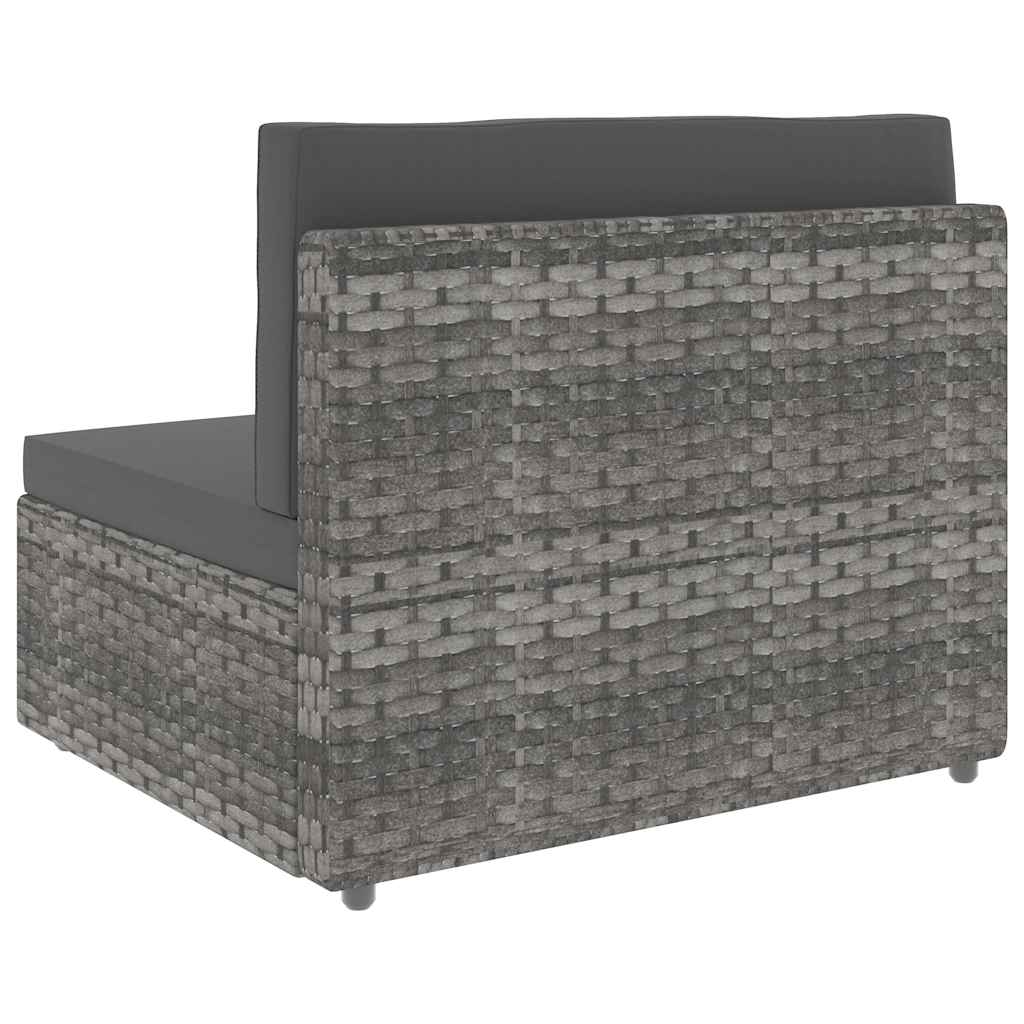 4 Piece Garden Lounge Set Poly Rattan Grey
