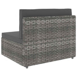 4 Piece Garden Lounge Set Poly Rattan Grey