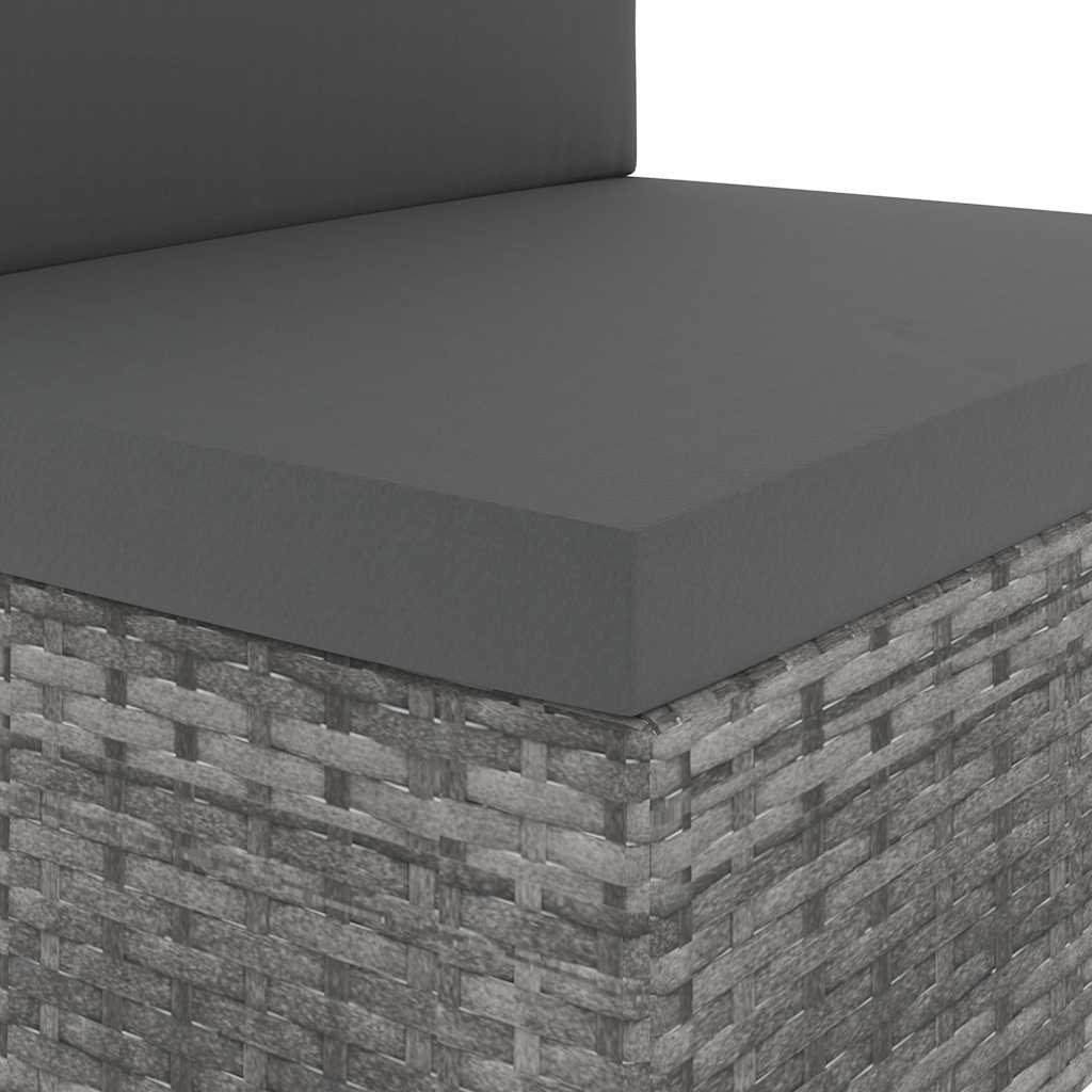 4 Piece Garden Lounge Set Poly Rattan Grey