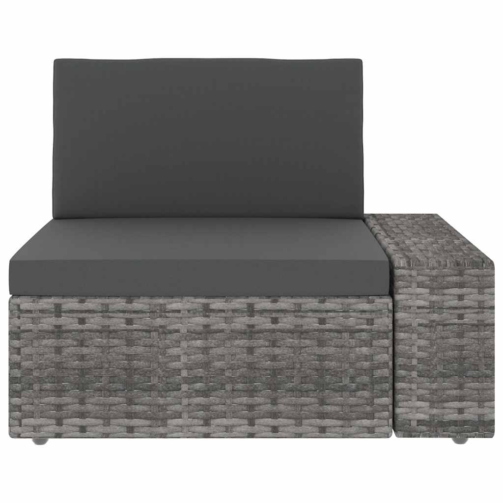 4 Piece Garden Lounge Set Poly Rattan Grey