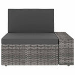 4 Piece Garden Lounge Set Poly Rattan Grey
