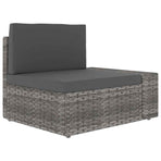 4 Piece Garden Lounge Set Poly Rattan Grey