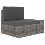 4 Piece Garden Lounge Set Poly Rattan Grey - Extra Image