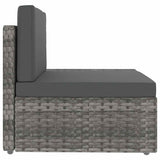 4 Piece Garden Lounge Set Poly Rattan Grey - Extra Image