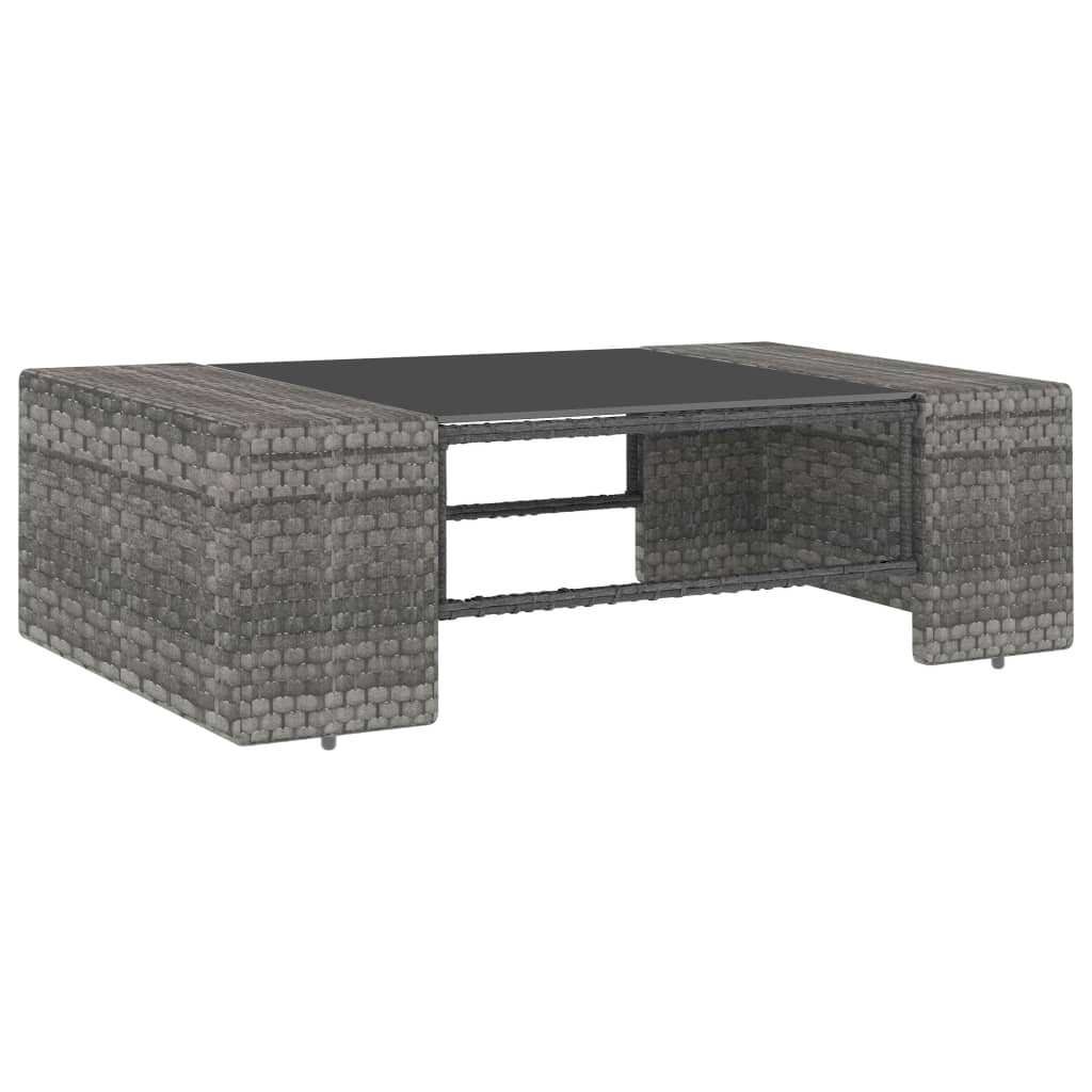 9 Piece Garden Lounge Set Poly Rattan Grey