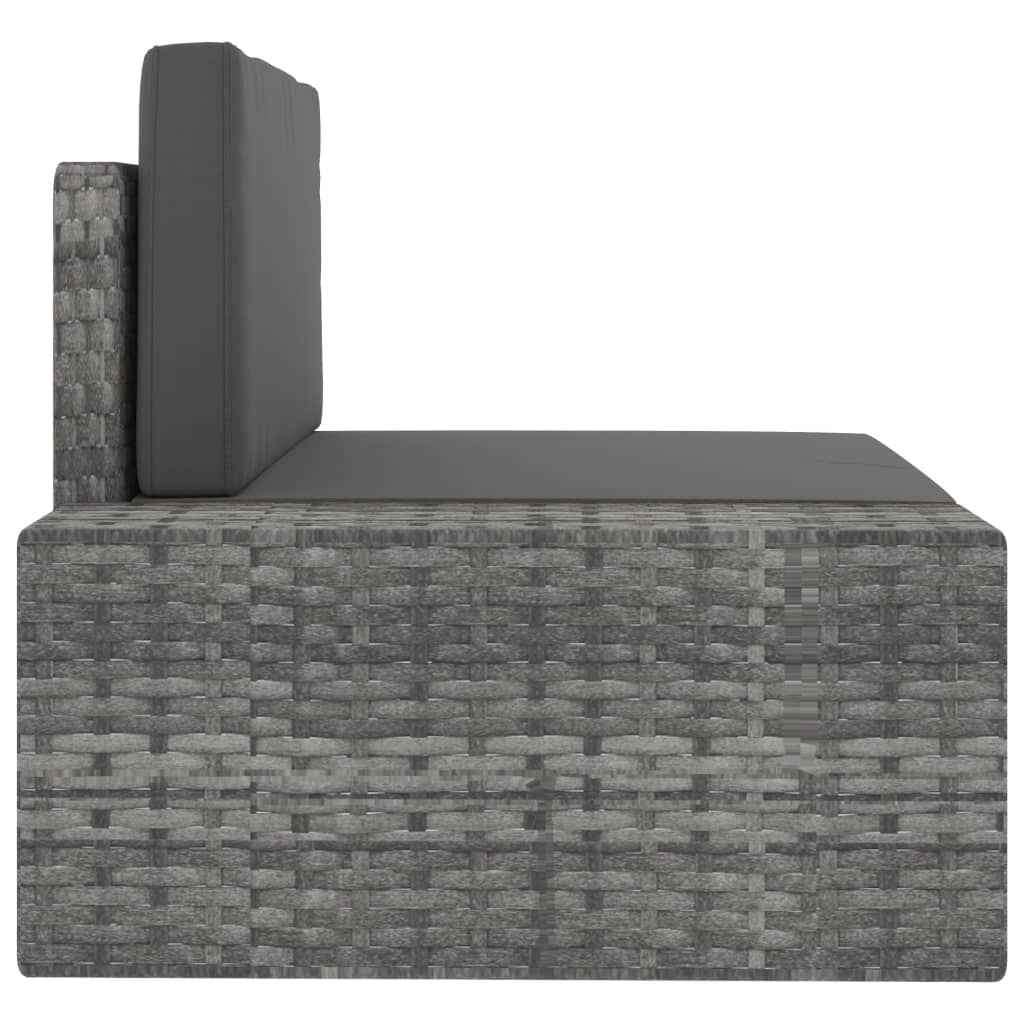9 Piece Garden Lounge Set Poly Rattan Grey