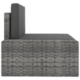 9 Piece Garden Lounge Set Poly Rattan Grey