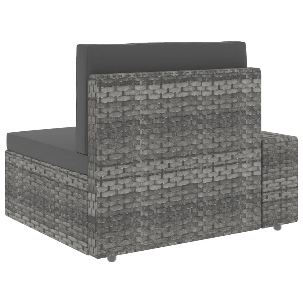 9 Piece Garden Lounge Set Poly Rattan Grey