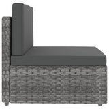 9 Piece Garden Lounge Set Poly Rattan Grey