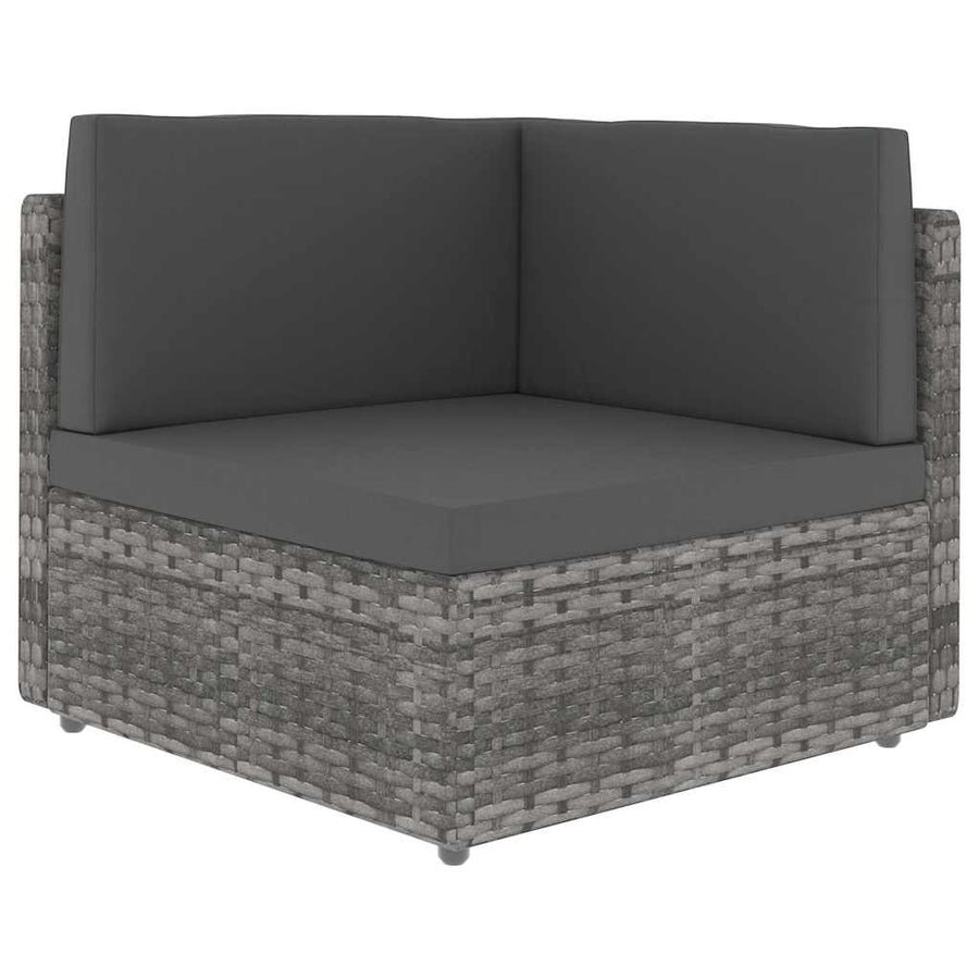 10 Piece Garden Lounge Set Poly Rattan Grey