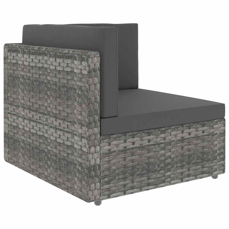 10 Piece Garden Lounge Set Poly Rattan Grey