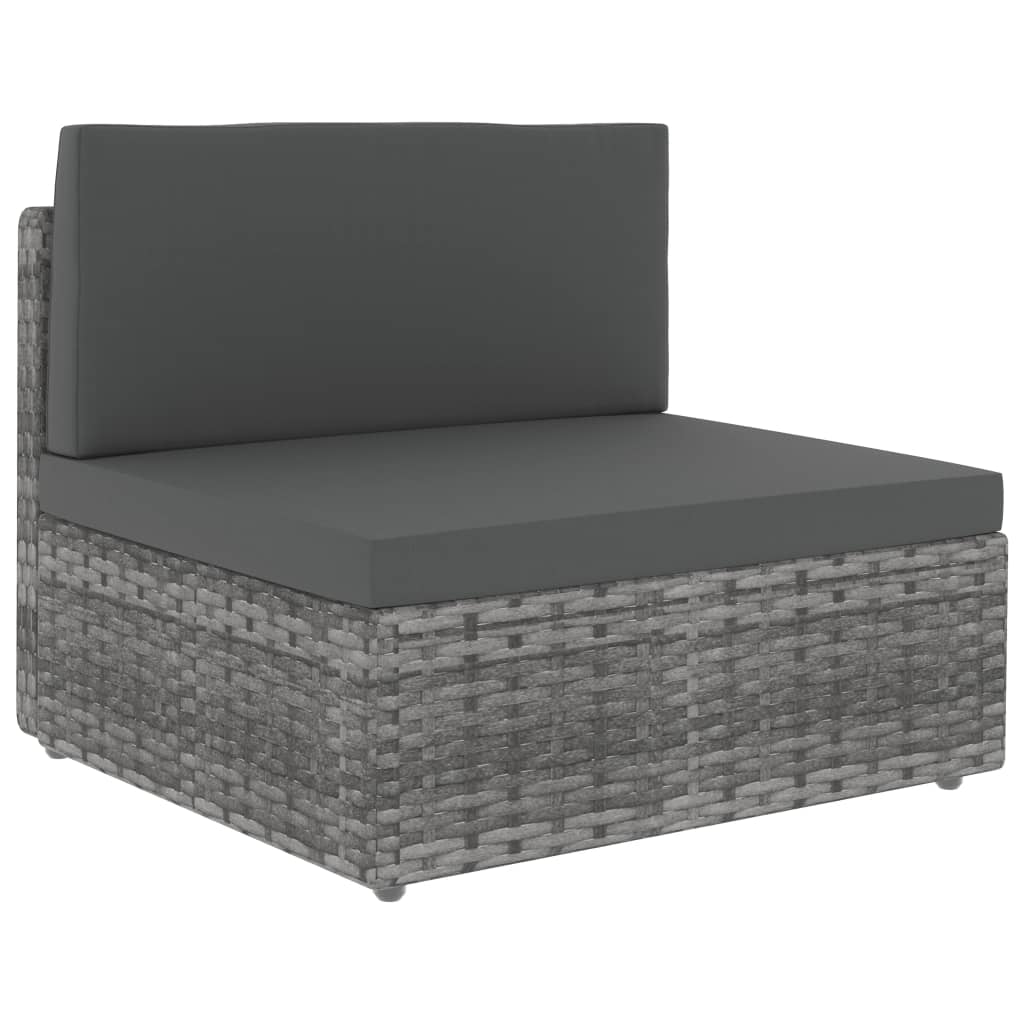 10 Piece Garden Lounge Set Poly Rattan Grey
