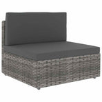 10 Piece Garden Lounge Set Poly Rattan Grey